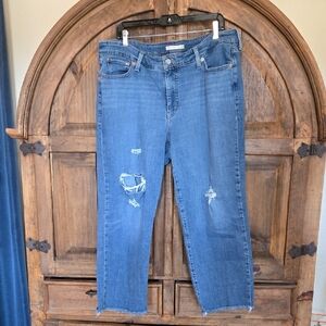 Levi's Distressed Boyfriend Jeans - Blue